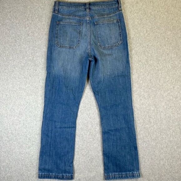 J Crew Women’s Size 27 Billie Demi Boot Crop Jeans Blue Dark Wash Denim Pockets - Picture 4 of 7